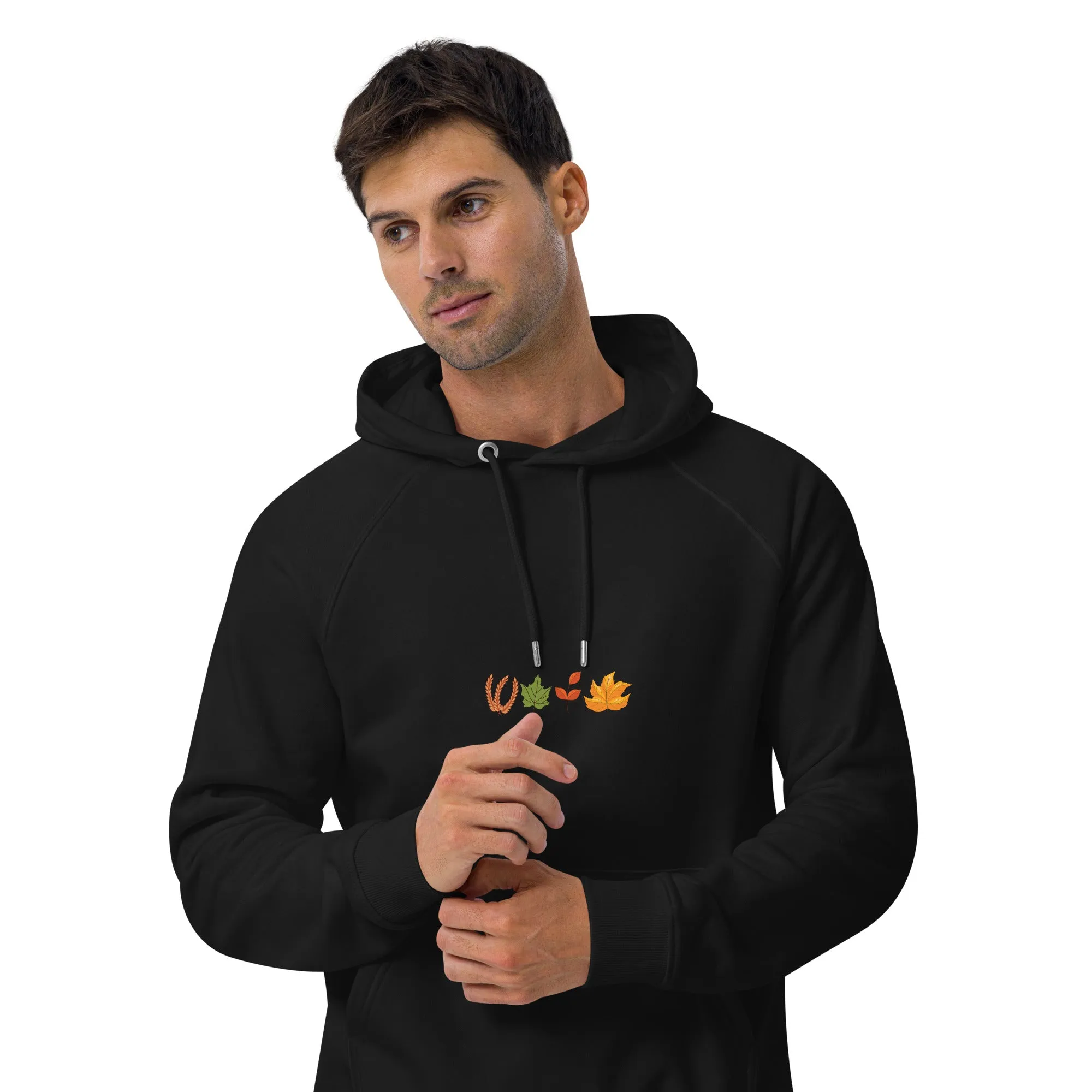 Fall Thanksgiving Graphic Men Eco Raglan Hoodie