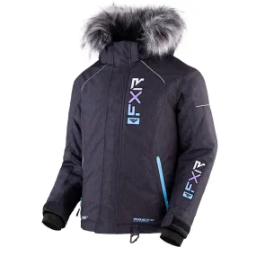 FXR  Child Fresh Snowmobile Jacket HydrX Winter Black Heather Sky Lilac Fade